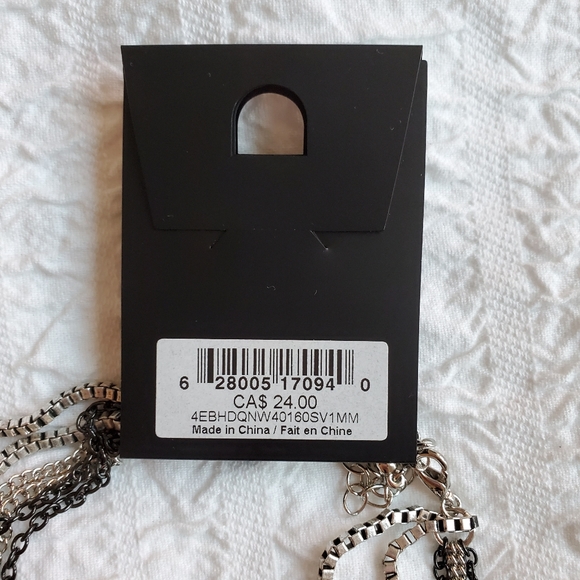 DONATED 😃3 for 20😃 Silver and Black Long Necklace - Picture 2 of 3